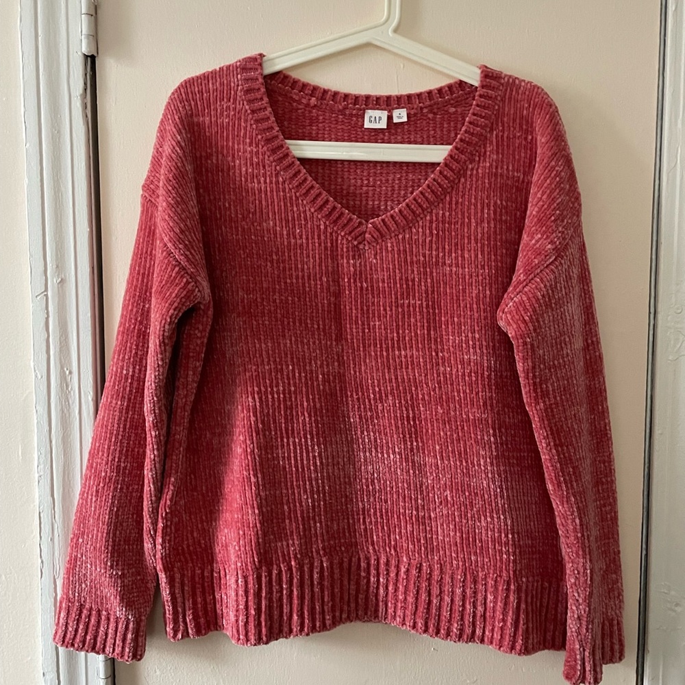 GAP Chenille Pullover V Neck Sweater